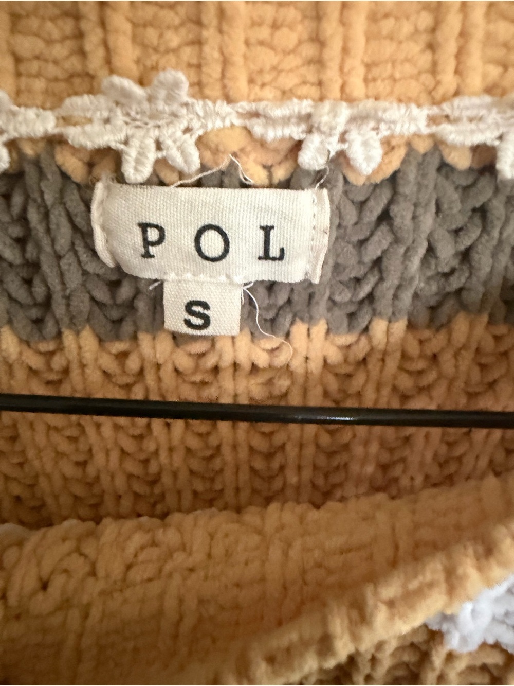 POL Mustard, White & Brown Striped Crewneck Sweater - Picture 7 of 7